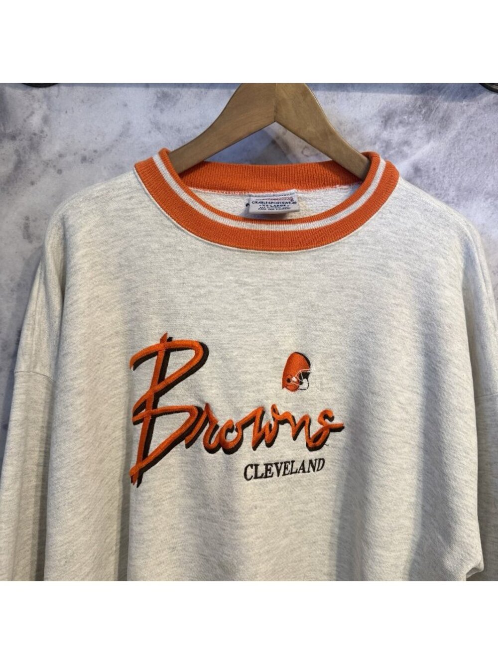 Vintage Cleveland Browns Sweatshirt Mens 2XL XXL Embroidered Crable Sportswear